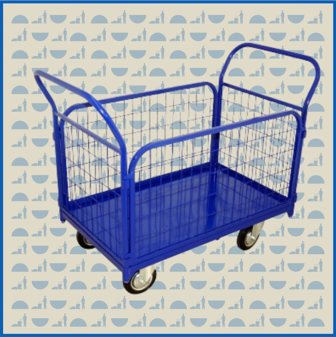 Тележка платформенная HUNTERPARTS ТП-СД 200 с бортами, 2 ручки (600х900) (без колес)