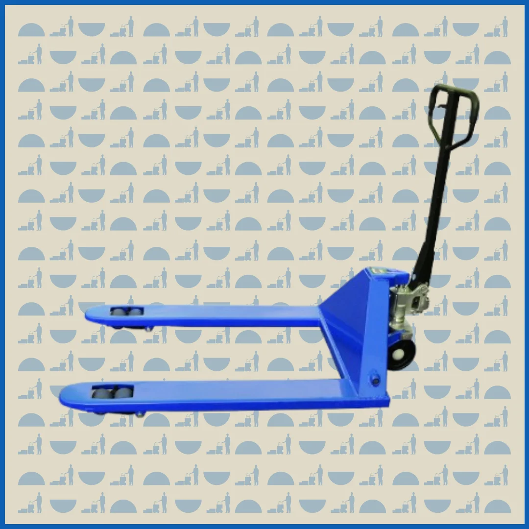 Тележка гидравлическая HUNTERPARTS 2500 кг 1220х685 мм RHP широковильная (полиуретановые колеса)