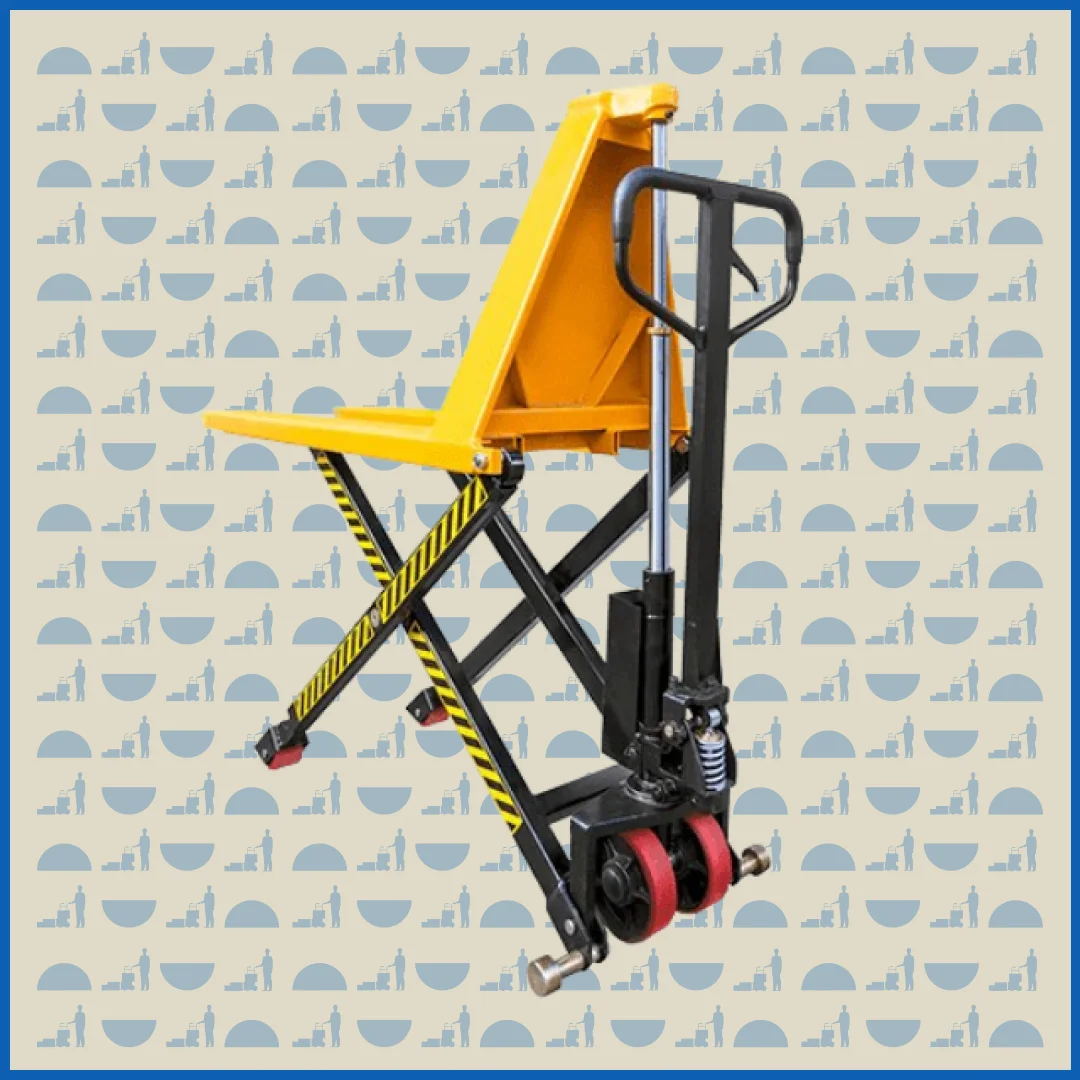 Тележка гидравлическая HUNTERPARTS 1000 кг 1150 мм JF с ножничным подъемом (полиуретановые колеса)
