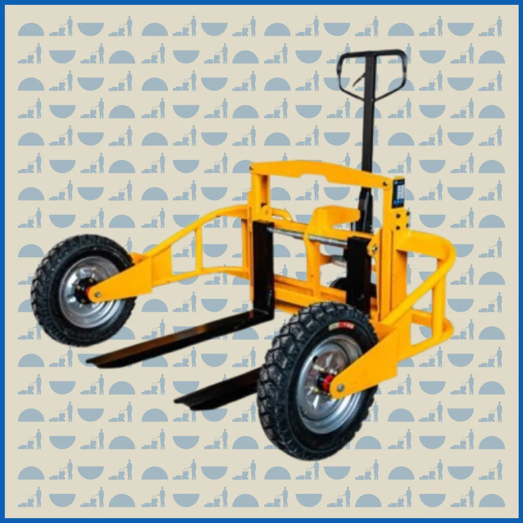 Тележка гидравлическая HUNTERPARTS 1200 кг 813 мм THW для бездорожья (резиновые колеса)